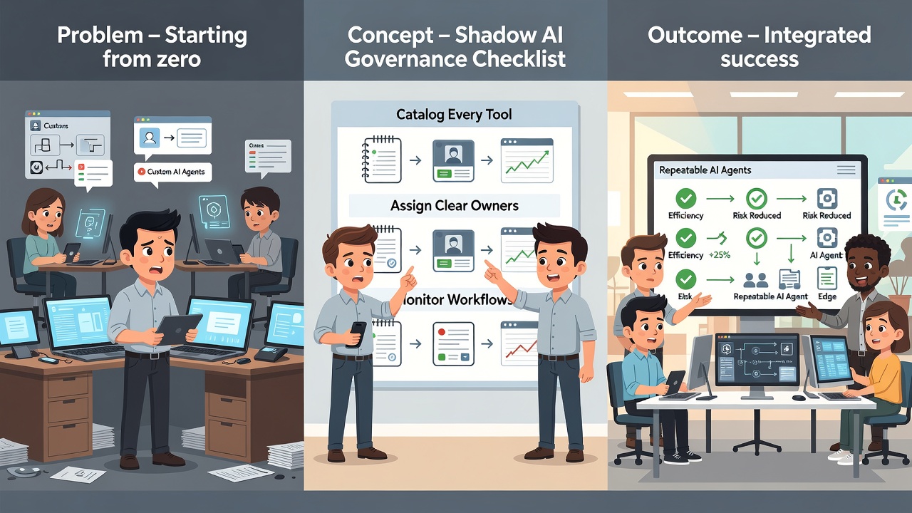 From Shadow AI to Controlled Advantage: A Practical Governance Checklist for SMBs Building Their Own Tools